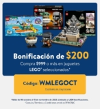 Cupón Walmart $200 de bonificación en juguetes Lego
