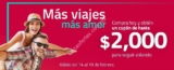 Cupón de hasta $2,000 pesos para un próximo vuelo en Aerolíneas TAR