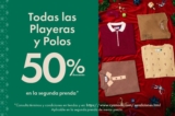 En C&A segundo a mitad de precio en todos los polos y playeras este fin de semana