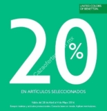 20% de descuento en boutiques Benetton hasta hoy 4 de mayo