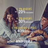 En Aeropostale hasta 40% de descuento dependiendo de la cantidad de prendas que compres sólo este fin de semana