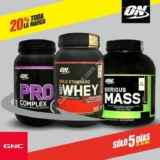 En GNC 20% de descuento en toda la marca Optimum Nutrition