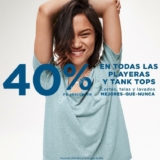 40% de descuento en todas las playeras y tank tops en Old Navy