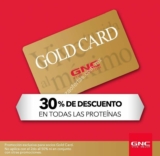 30% de descuento en todas las proteínas con tu Gold Card de GNC