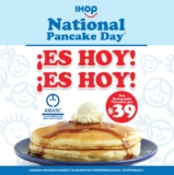 IHOP Día del Pancake hoy 25 de octubre: 2 buttermilk pancakes a sólo $39