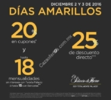 Días Amarillos El Palacio de Hierro Diciembre 2 y 3: 25% de descuento directo ó 20% en cupones y hasta 18 msi