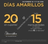 Días Amarillos Palacio de Hierro diciembre 16 y 17: 20% en cupones ó hasta 15 meses sin intereses