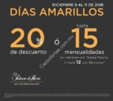 Días Amarillos Palacio de Hierro 9 al 11 de diciembre: 20% de descuento ó hasta 15 meses sin intereses
