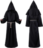 Disfraz de monje medieval con capucha baja a un excelente precio