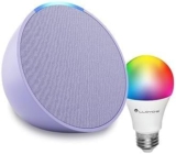 Combo bocina inteligente Alexa Echo Pop + foco LED inteligente multicolor bajan de precio