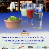 2×1 en tragos seleccionados en restaurantes El Bajío
