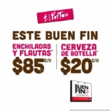 Promoción El Portón El Buen Fin 2016: Enchiladas y flautas a $85 y cerveza de botella a $20