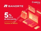 Promoción Elektra Banorte de 5% de bonificación + 12 MSI (5% de descuento con débito)