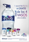 Promoción Epura vasos coleccionables Gratis en la compra de una garrafa 10.1 L