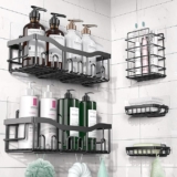 Juego de 5 estantes para baño de acero inoxidable baja a un gran precio + 3 meses sin intereses