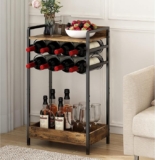 Estante compacto de vinos y licores de madera y metal baja de precio