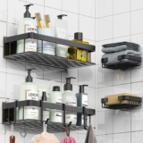 Juego de 4 estantes para baño de aluminio bajan a un gran precio