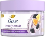 Jabón exfoliante corporal Dove Beauty Scrub Mora & Cítricos baja de precio por primera vez