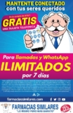 En Farmacias Similares compra $70 y recibe GRATIS tarjeta de llamadas y Whatsapp ilimitados por 7 días