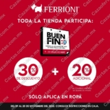 Ferrioni Buen Fin 2020: 30% de descuento + 20% adicional
