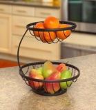 Frutero de metal de 2 niveles baja a su menor precio