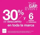 Promoción GAP Event: 30% de descuento y 6 meses sin intereses en toda la marca