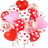 Paquete de 60 globos con diseño de corazones para decoración a un tremendo precio