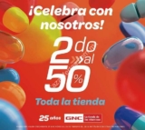 En GNC 2º al 50% de descuento en toda la tienda el 29 de febrero