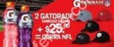 Promoción Gorra NFL en 7-Eleven al comprar 2 Gatorade de 500 ml + $25