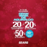 Gran Venta de Aguinaldo Sears 8 y 9 de diciembre: Hasta 50% de descuento ó hasta 20% + hasta 20 msi