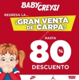 Gran Venta de Carpa Baby Creysi: Hasta 80% de descuento y prendas desde $9 pesos