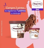 Promoción Häagen-Dazs y Rappi de 7 paletas o mini cups Gratia en pedidos participantes