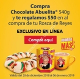Promoción de Reyes Magos HEB: $50 de descuento en rosca de reyes al comprar un chocolate Abuelita