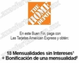 Ofertas en Home Depot El Buen Fin 2014: 18 meses sin intereses + 1 mes de bonificación con American Express