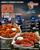 En Hooters 2×1 en alitas y boneless este fin de semana en delivery y pickup