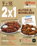 Promoción Hooters Día de las Madres 2020: 2×1 en alitas y boneless