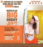 Promoción Hooters Miércoles Big Daddy: tarro de cerveza 900ml por $59