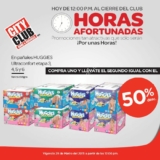 Horas Afortunadas City Club hoy 29 de marzo: Segundo paquete de pañales Huggies a mitad de precio