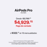 AirPods Pro 3ra Gen. desde $4,929.15 en iShop Mixup