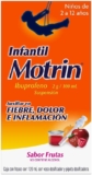 Suspensión infantil Motrin Ibuprofeno contra la fiebre, dolor e inflamación a un gran precio