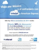 Preventa exclusiva Interjet American Express 13 de noviembre: hasta 50% de descuento en todas las rutas Interjet en 2015