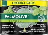 Ahorra Pack con 4 jabones en barra Palmolive Naturals Arcilla Negra y Aceite de Eucalipto baja a su menor precio