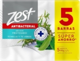 Ahorra pack jabones Zest Antibacterial Tomillo y Té Verde con 5 piezas baja a un tremendo precio