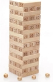 Juego didáctico torre tambaleante numerada bloques de madera con dados bajan a un excelente precio