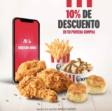 Código de cupón KFC de 10% de descuento en tu primer pedido