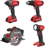 Kit de 4 herramientas inalámbricas Craftsman con 2 baterías bajan a un gran precio