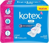 Toallas Kotex Slim con Alas con 14 piezas a un super precio