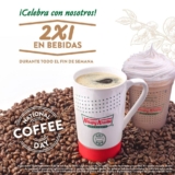 Promoción Krispy Kreme Día del Café: 2×1 en bebidas este fin de semana