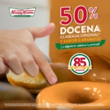 En Krispy Kreme docena glaseada original y sabor caramelo a mitad de precio este fin de semana al pedir por Whatsapp