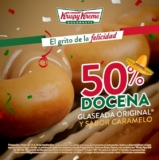 Promoción Krispy Kreme Fiestas Patrias: Docena glaseada original y sabor caramelo a mitad de precio